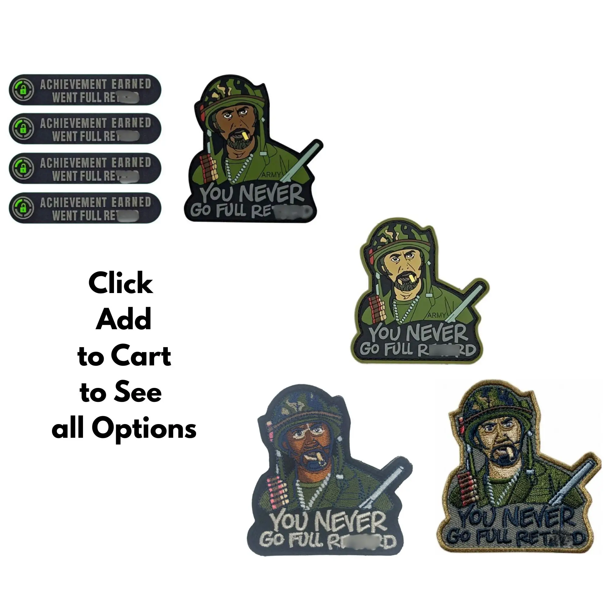 Never Go Full Humor Funny Inspired Rectangular Tactical Patch Hook Fastener 3.0 inch MP1 for Jackets Vests Hats Backpacks and Tactical Gears