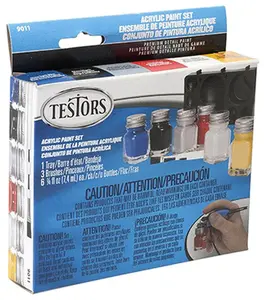 212 MAIN Testor 9011 6-Color Primary Acrylic Paint Set (6 Bottles) - DIY Painting Supplies, Coloring Supplies for Office Stationery, School & Educational Use