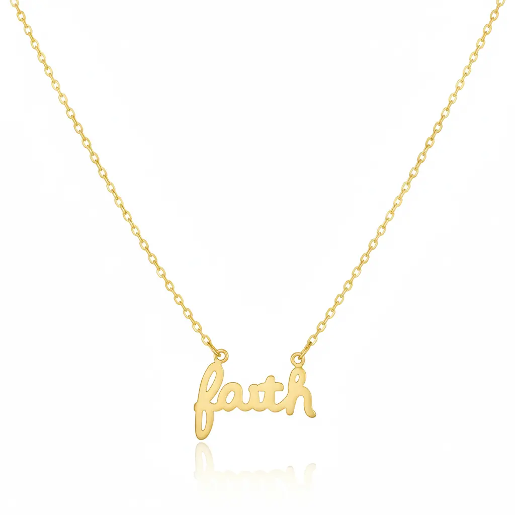 Handwritten Faith Pendant Necklace