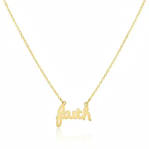 Handwritten Faith Pendant Necklace
