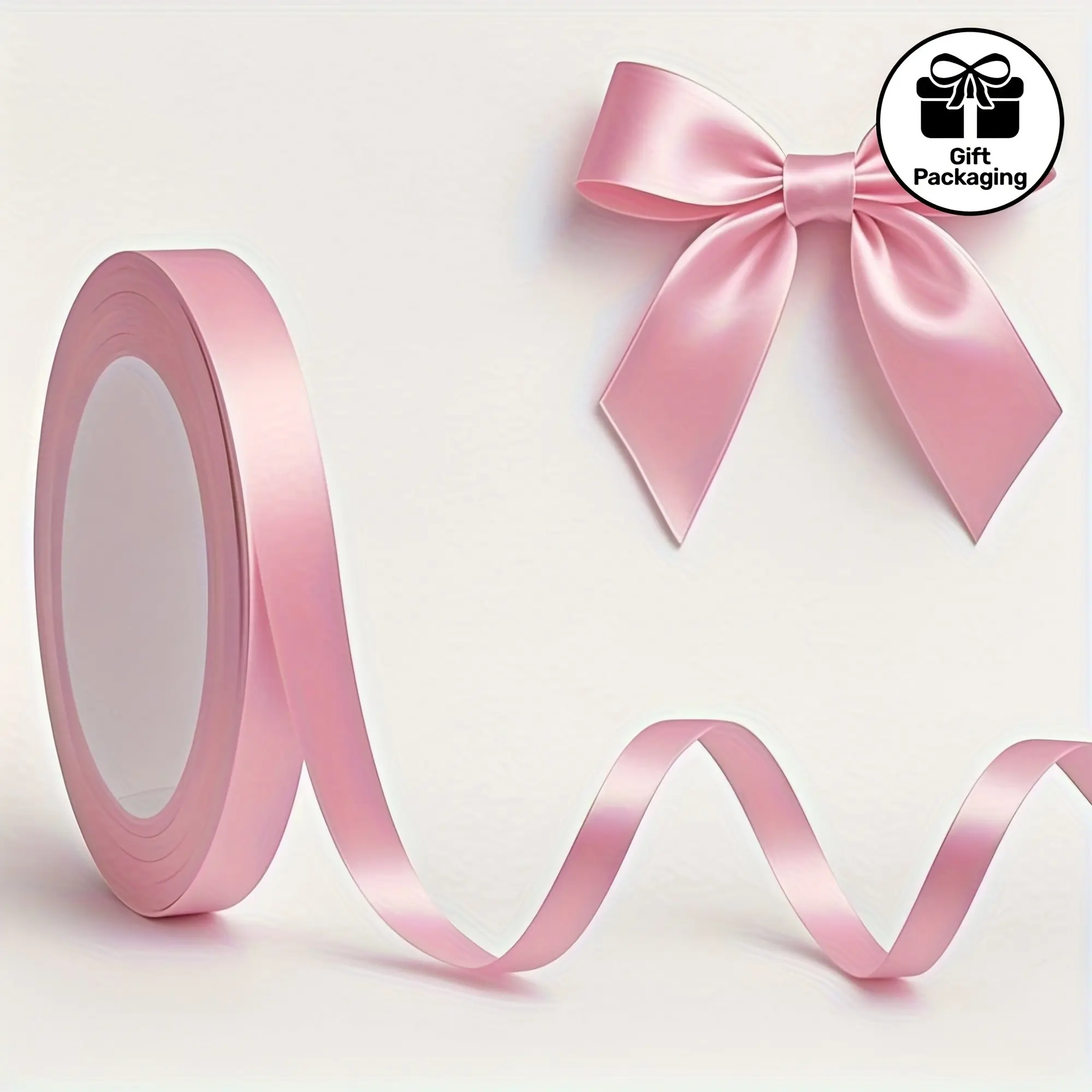 Elegant Light Satin Ribbon, 3/8 Inch Wide, 25 Yard Long, Ideal for Gift Wrapping Supplies, Gift Decoration, Crafts, Balloon Decor, DIY Sewing Projects, Gift Box Packaging