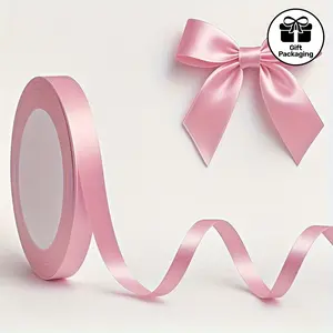 Elegant Light Satin Ribbon, 3/8 Inch Wide, 25 Yard Long, Ideal for Gift Wrapping, Gift Decoration, Crafts, Balloon Decor, DIY Sewing Projects