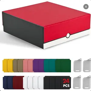 TINTEK Card Storage Box Holds 3000+ Cards – TCG Deck Case with 4 Stoppers & 24 Dividers, PU Leather Organizer for MTG, Yugioh (Red & White)