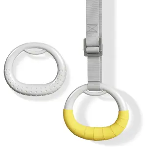 Gymnastic Rings, Adjustable Strap Strength Home Exercise Gym Rings for Strength/Physical Training, Indoor Gym Anti -Slip Surface Design Rings