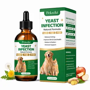 Pekniki Dog & Cat Ear & Skin Relief Drops- Yeast Infection Treatment for Dogs  – Natural Herbal Formula - Soothes Itching - Supports Healthy Ears & Skin - Allergy Relief for Puppies & Dogs