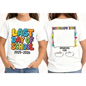 Of School Autograph Shirt 2025 2026,End Of School Year Shirt, Kids Graduation Shirt, Student Signature Tee,Teacher Memory Shirt #   Last Day of School #   Sign My Shirt