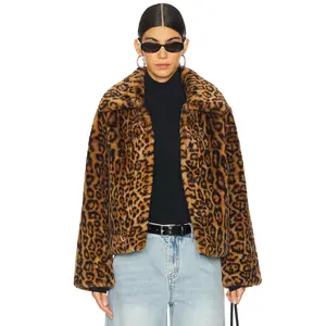 Apparis Elis Leopard Short Coat in Leopard