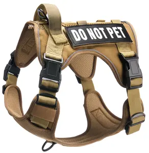 DNALLRINO Tactical Dog Harness for Medium Large Dogs, Do Not Pet No Pull Mesh Design Service Dog Vests Harness Medium Sized, Outdoor No Pull Vest with Light Reflective Trim