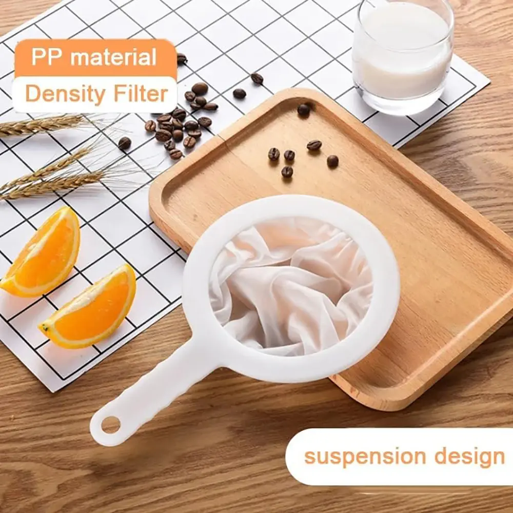 1pc Multifunctional Filter Sieve, White Color, Fine Mesh with Handle Design, Efficient Filtering and Residue Separation, Simple and Practical, Kitchen Multifunctional Filter Sieve