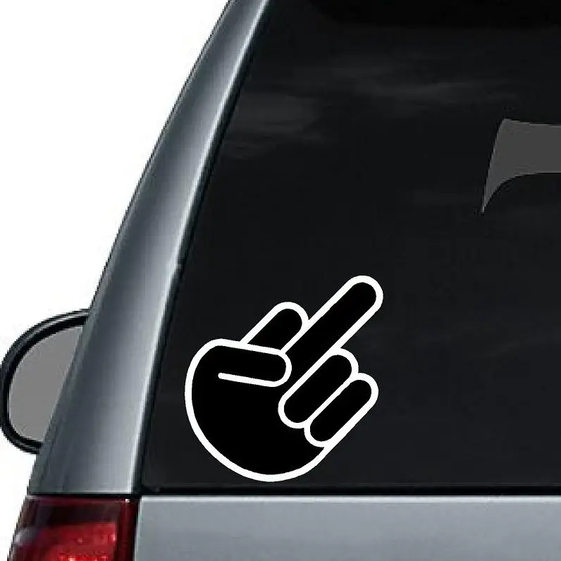 JDM car window finger decal various sizes shocker middle