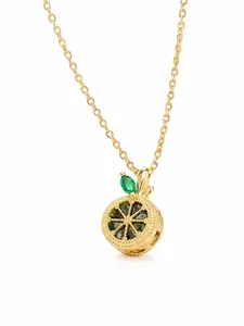 Devine Lime Citrus Time Custom Pendant Necklace - 16 in Stainless Steel, Durable, Stylish Design, Chain-Compatible, Suitable for Casual & Formal Wear