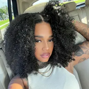Geeta Hair-Afro Kinky Curly 6x4 Pre Cut Lace Wear and Go Glueless Human Hair Wigs Beginner Friendly##SummerVibes