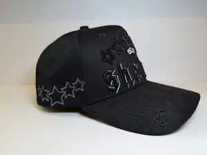 LABEL STAR Baseball Snapback with Rhinestones & 3D Embroidery Suede Brim Classic Style for Comfort and Style