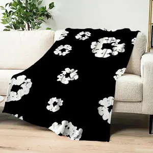 Luxury comfort soft plush blanket D-Denim for sofa fashion living room office bedroom travel gift single-sided T-Tears printed