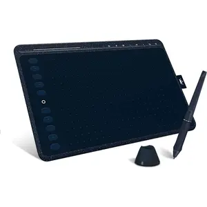 HS611 Graphics Drawing Tablet Android Supported Pen Tablet Tilt Function -Free Stylus 8192 Pen  with 8 Multimedia  10 Express  and  Strip(Starry Blue)