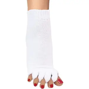 White  Women's Five-Finger Yoga Socks, Toe Separator Massage Socks, Best Gift for Family & Friends, Comfortable Sleep Socks