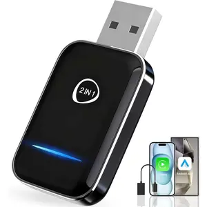 2-in-1   &  Adapter (2026 Upgraded),  5GHz/2.4GHz Dual-Band WiFi, No Delay Plug & Play Dongle, Auto-Connect Mini Adapter for Wired /