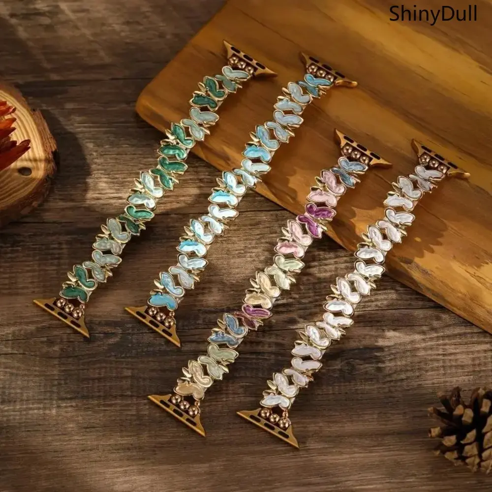 Elastic Butterfly Print Watch Band for Smartwatches, Streamlined Breathable Wearable Strap, Fashion Accessories, Smartwatch Accessories, Wristband Bracelet, Elastic Band, Wearable Accessory