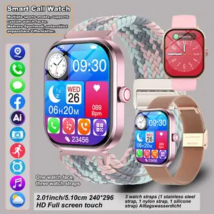 Smartwatch, Touchscreen smart watch with multiple straps, unisex, full-screen touch display, supports answering calls and message notifications, weather updates, activity tracking, music playback, remote photography, a gift for couples