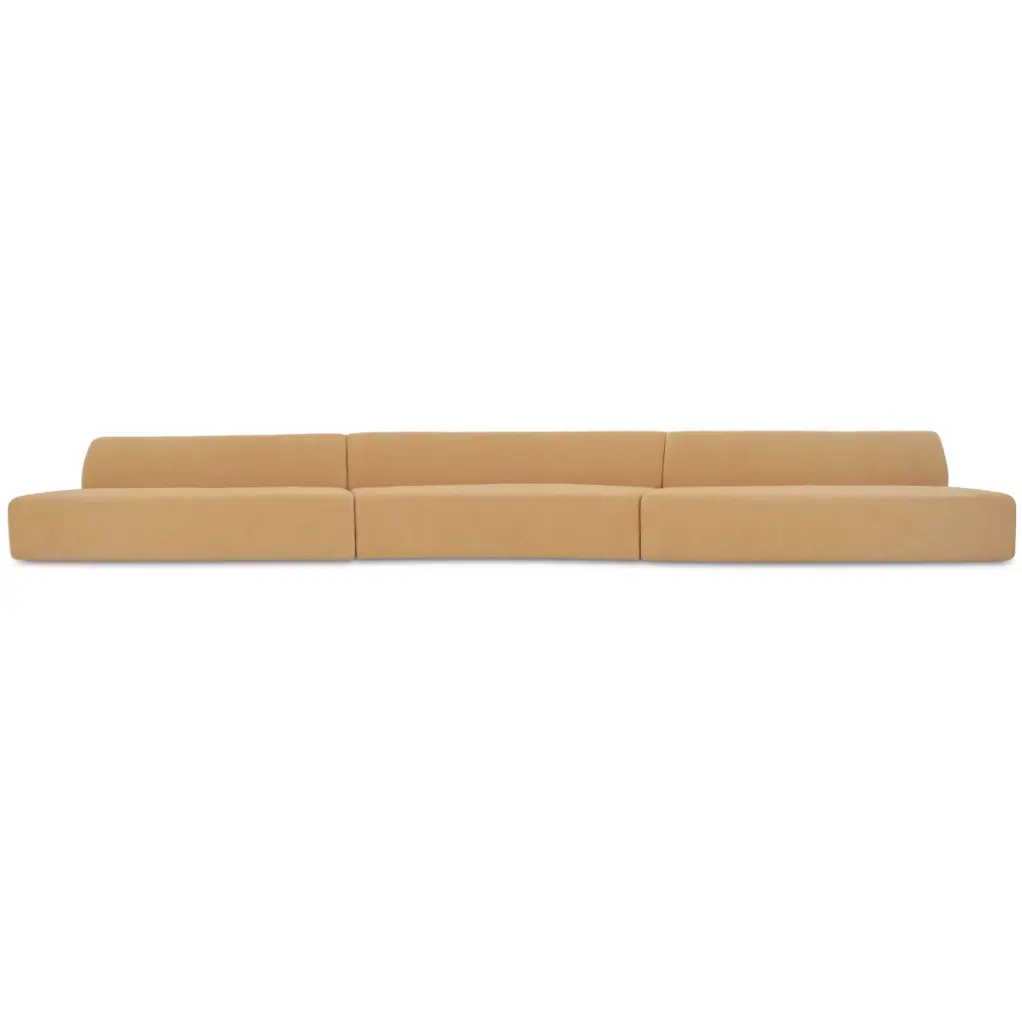 Naomi 3 Piece Wave Modular Sectional Golden Yellow