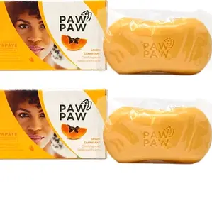 Paw Paw Bar Soap - Papaye Papaya 180g (Pack of 2) - Natural Ingredients for Gentle Skin Cleansing, Vitamin E Extract