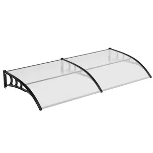 Garvee Awning for Door Entrance, 40’’x80’’ Window Awning Canopy Exterior, UV Rain Snow Sunlight Protection Door Awning with Plastic Steel Bracket,Polycarbonate Cover, Clear Board