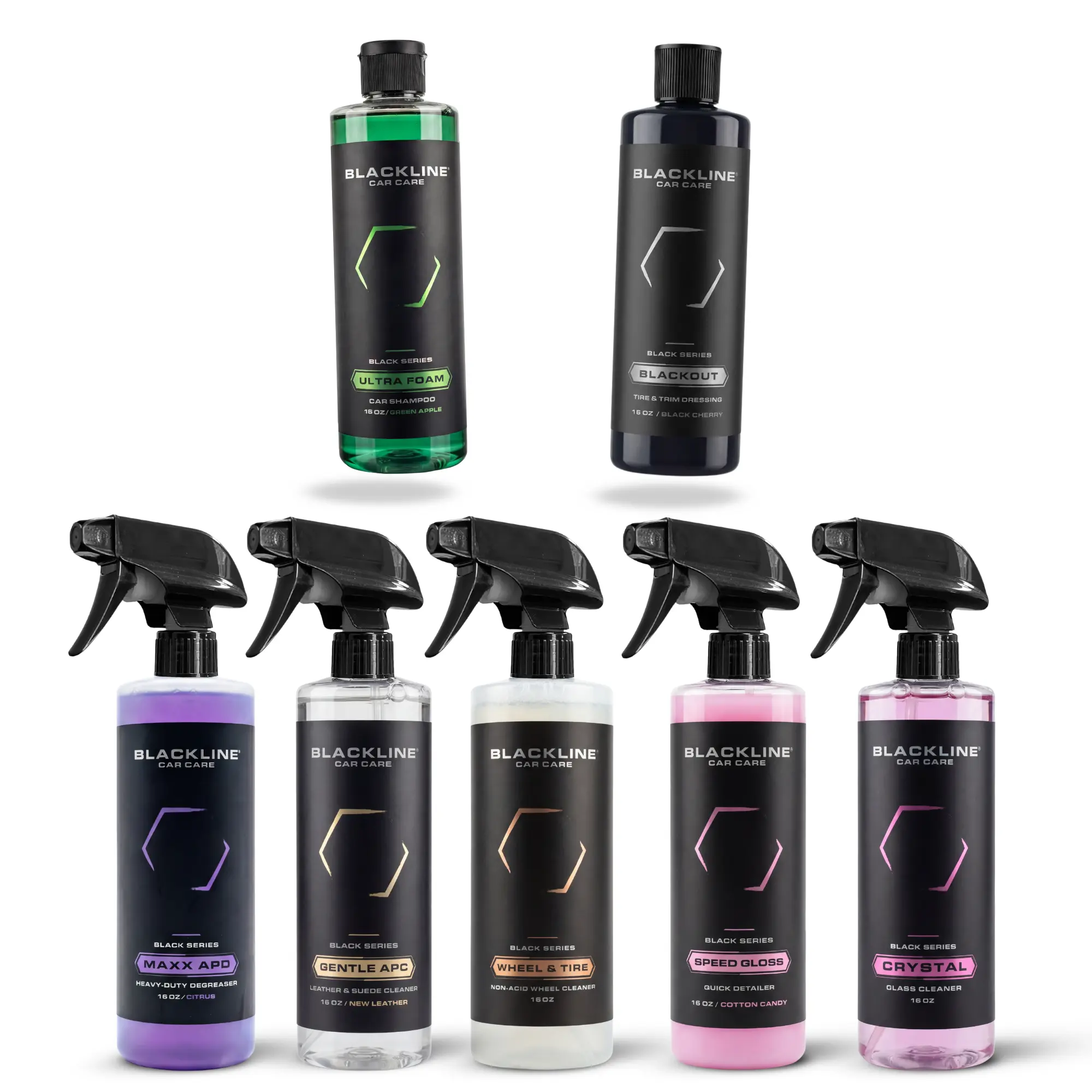BLACKLINE Chemical Kit – 7 Essential Bottles for Washing, Cleaning, and Protecting Your Vehicle with Professional-Grade Results! Car Detailing Products