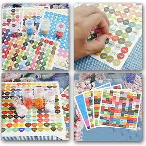 DMC 447 Colors Number Label Square stickers round sticker heart sticker Diamond Moasic Tool For Diamond Painting Accessory Art Painting Supplies