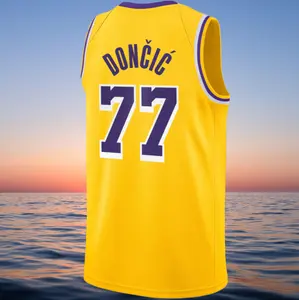Luka Dončić Men's Classic-Design Sleeveless stitched Basketball Jerseys Gold shirt 2025