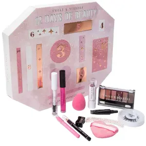 Bag Smoke & Mirrors Spa Advent Calendar - 12 Days of Beauty with Lip Gloss, Eyeshadow Palette, and Makeup Tools