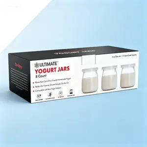 8 oz Small Glass Jars With Lids - BPA Free, Airtight & Dishwasher Safe Containers for Yogurt & Oatmeal - 8 Count Reusable Dessert Cups for Snacks & Meal Prep - Secure Lids for Bread Pudding or Jello - Perfect for Homemade Yoghurt, Treats, or Portion Contr