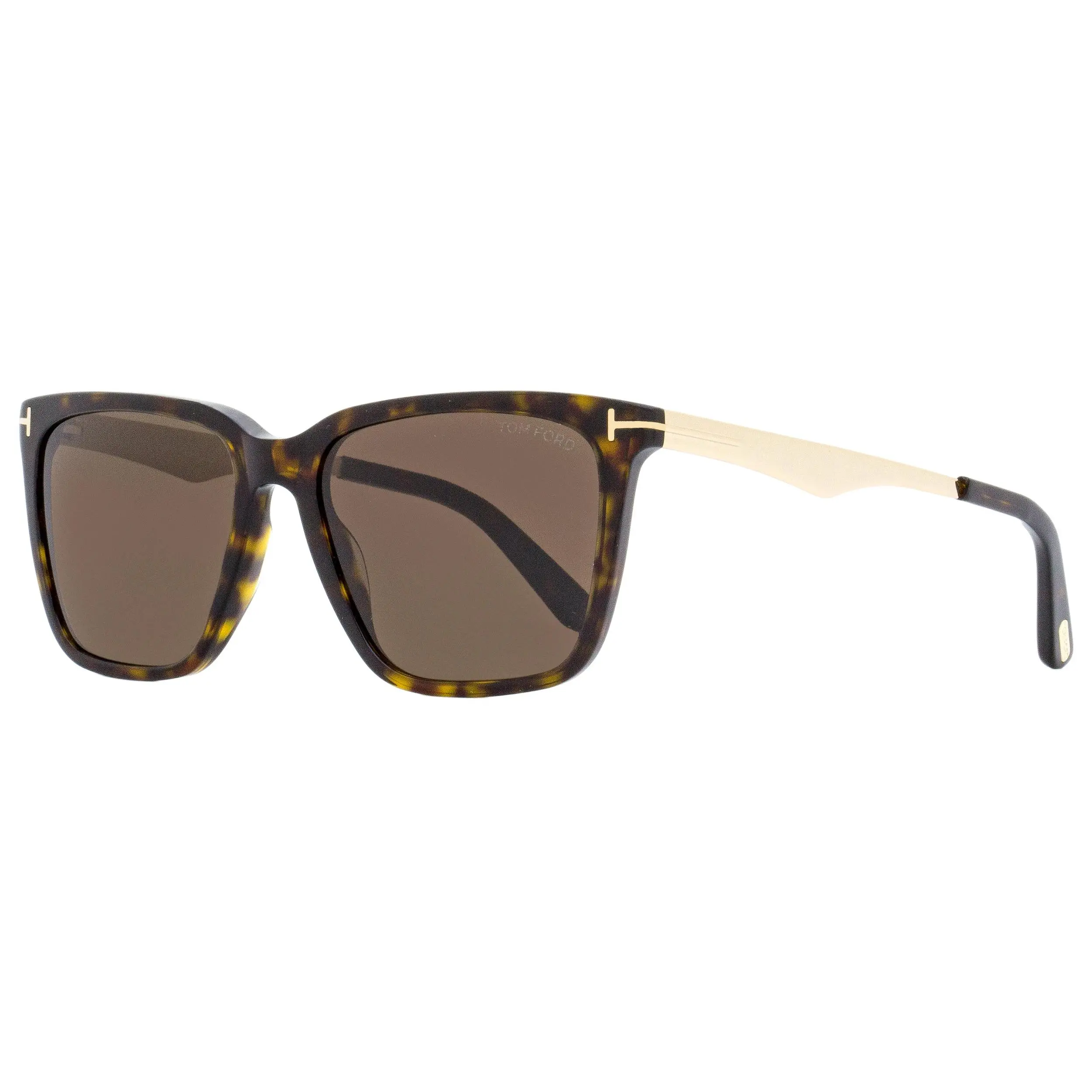 Tom Ford Rectangular Sunglasses TF862 Garrett 52E Dark Havana/Gold 56mm FT0862
