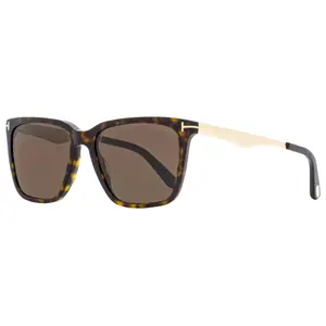 Tom Ford Rectangular Sunglasses TF862 Garrett 52E Dark Havana/Gold 56mm FT0862