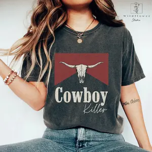 Comfort Colors Cowboy Killer Shirt, Rodeo Shirt, Western Graphic Tee, Comfort Colors T-shirt, Country Concert Shirt, Western T-shirts, Gift For Women