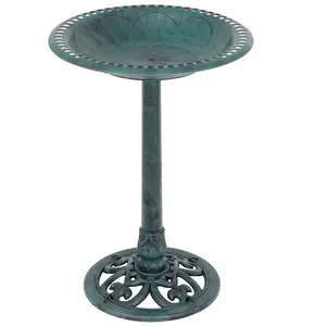 Pet Republic 28-in Vintage Bird Bath Antique Green Birdbath Outdoor Garden Backyard Decor