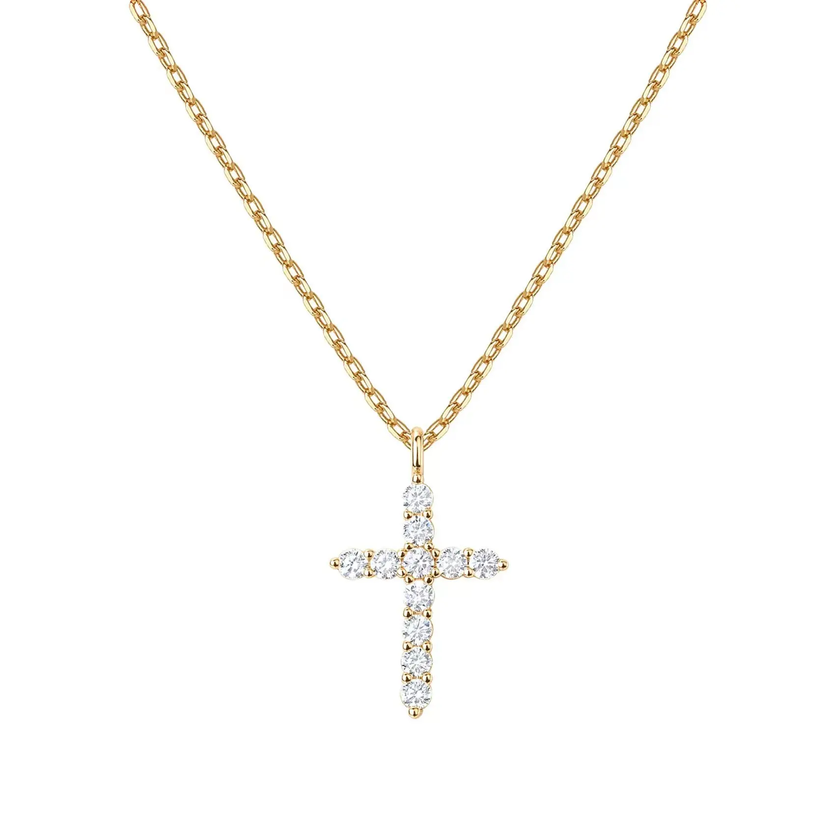 S925 Sterling Silver Full Diamond Cross Pendant Necklace - Spiritual Faith-Based Fashion Jewelry for Adults, Elegant Non-Fading American Hip-Hop Style, Unique Versatile Design, Spiritual Jewelry, Ornate Cross Graphic Necklaces, Unisex, Cross Emblem Neckla