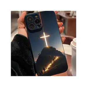 Mountain Cross Phone Case For Samsung Galaxy S25/S25 Ultra/S25 Plus/S24 Ultra/S24 Plus/S24/S24 FE/S23 Ultra/S23/S23 FE/S23+/S22 Ultra/S22/S22+/S21 Ultra/S21 FE/S21/S21+/S20 FE/S20/S20+/A52/A21S/A12/A10S/M01S/A013F/A73/A56/A36 Suitable for Samsung S24 Plus