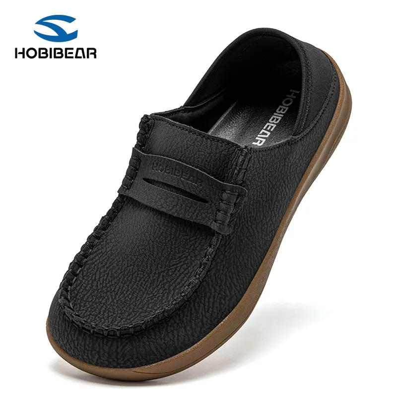 HOBIBEAR Women's Leather Mary Jane Flats | Wide Toe Box & Barefoot Shoes | Wide Comfort Shoes