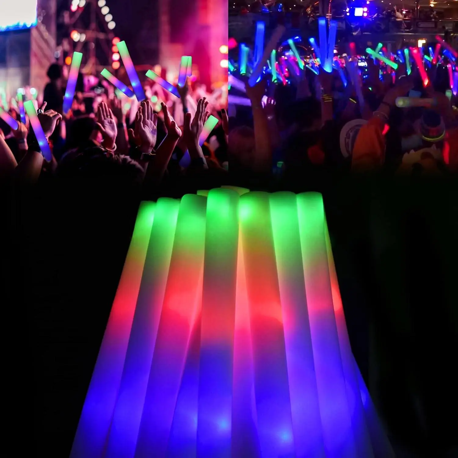 Lifbetter Glow Sticks Bulk - 20Pcs LED Foam Sticks Glow Batons with ...