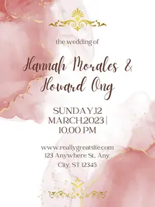 Pink Marble Theme Acrylic Wedding Invitation