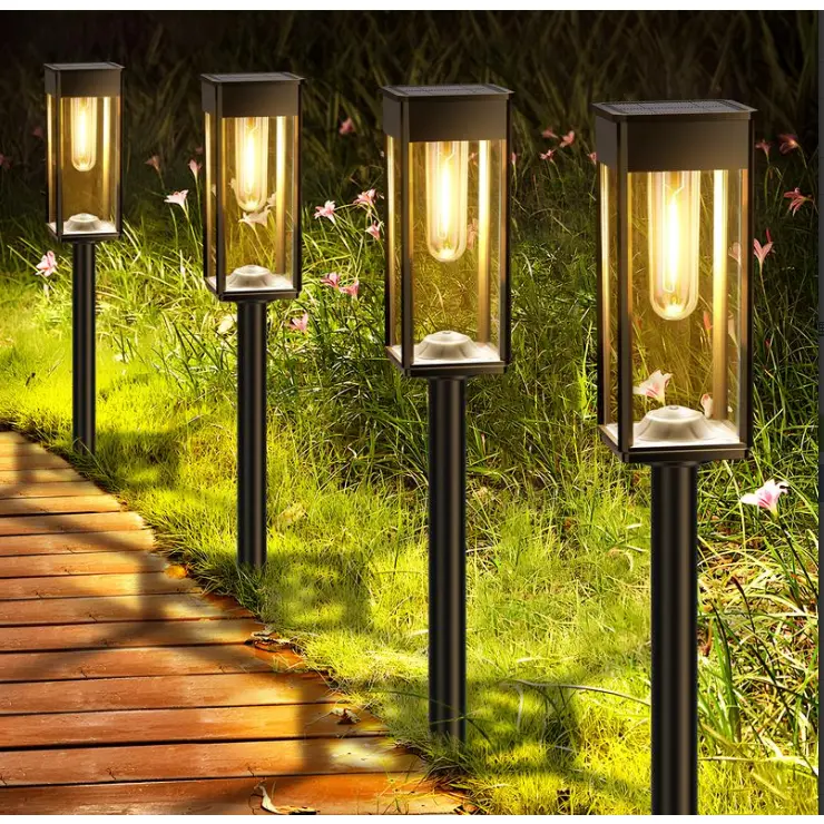 Elegant Solar Pathway Lights Modern Luxury Auto On Off IP65 Waterproof for Garden Yard Driveway Rechargeable Outdoor Backyard Decorative Solar Outdoor Lights