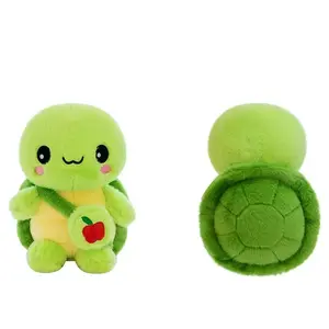 Cute Backpack Turtle Plush Toy Soft Stuffed Animal Doll for Kids Gift