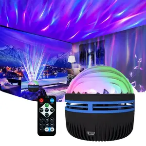 Aurora Borealis Starry Sky Projector  – LED Galaxy Projector with 7 Lighting Effects & Remote – Night Light for Bedroom, Parties, Weddings & Holidays! Portable Cable Audio Usb