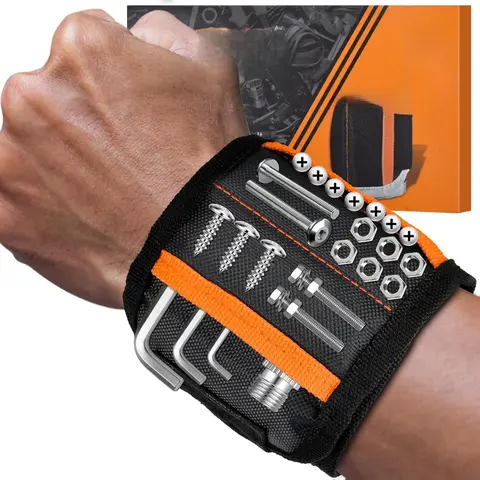 Magnetic Tool Holding Wristband with Adjustable Velcro Strap, Breathable Design - Stocking Stuffers for DIY Handymen, Father's Day Gifts for Dad, Christmas/Birthday Gifts for Men