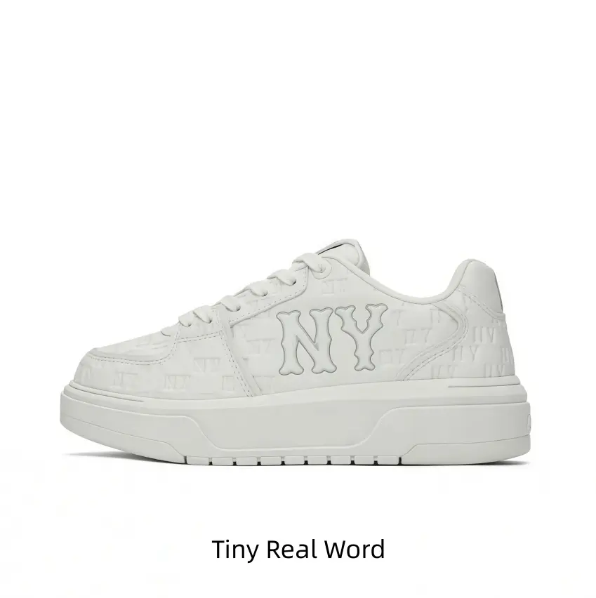 Solid White Embossed Sports Sneakers Smooth Upper Ideal for Daily Outfit Matching Dog Walks Casual Dating Short Outings