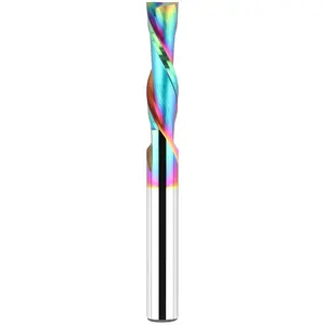 1/4 Inch Shank Downcut Spiral Router Bit 1/4 Inch Cutting Diameter 1 inch Cutting Length with Extra Long Life TAC Coating CNC Router Bits Wood End Mill for Woodwork Mortise Slot Trim