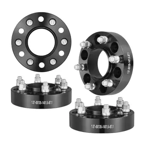 VEVOR Wheel Spacers, 1.5" 6"x5.3" Wheel Adapters, 6 Lug Forged Spacer, 87.1 mm Bore Hubcentric M14 x1.5 Studs Spacers, Fit for Ford F150, Expedition, Lobo, Navigator, 4 PCS Black