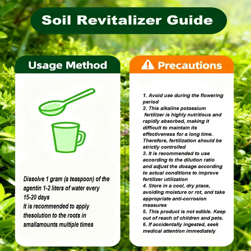Viresta Soil Revitalizer (13.8oz / 390g), Concentrated Humic Acid Formula for Lawn & Garden Plant Food Enhancer Yields 266 Gallons Fertilizer Lawn & Garden Soil Conditioner - Plant Food Enhancer, Concentrated Humic Acid