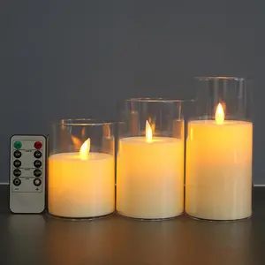 LED Electronic Candle Lights, Cozy Lighting Lights, Battery-Operated Remote-Controlled LED Candle Set for Home, Wedding and Party Decor Indoor Decorative Light