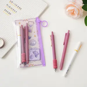 Stationery set, essential for students: retractable gel pens for problem-solving, highlighters for key marks, fluorescent pen + gel pen set